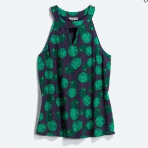 Market & Spruce navy/green pineapple tank